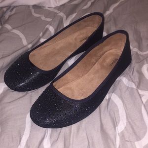 NEVER WORN new navy sparkle flats